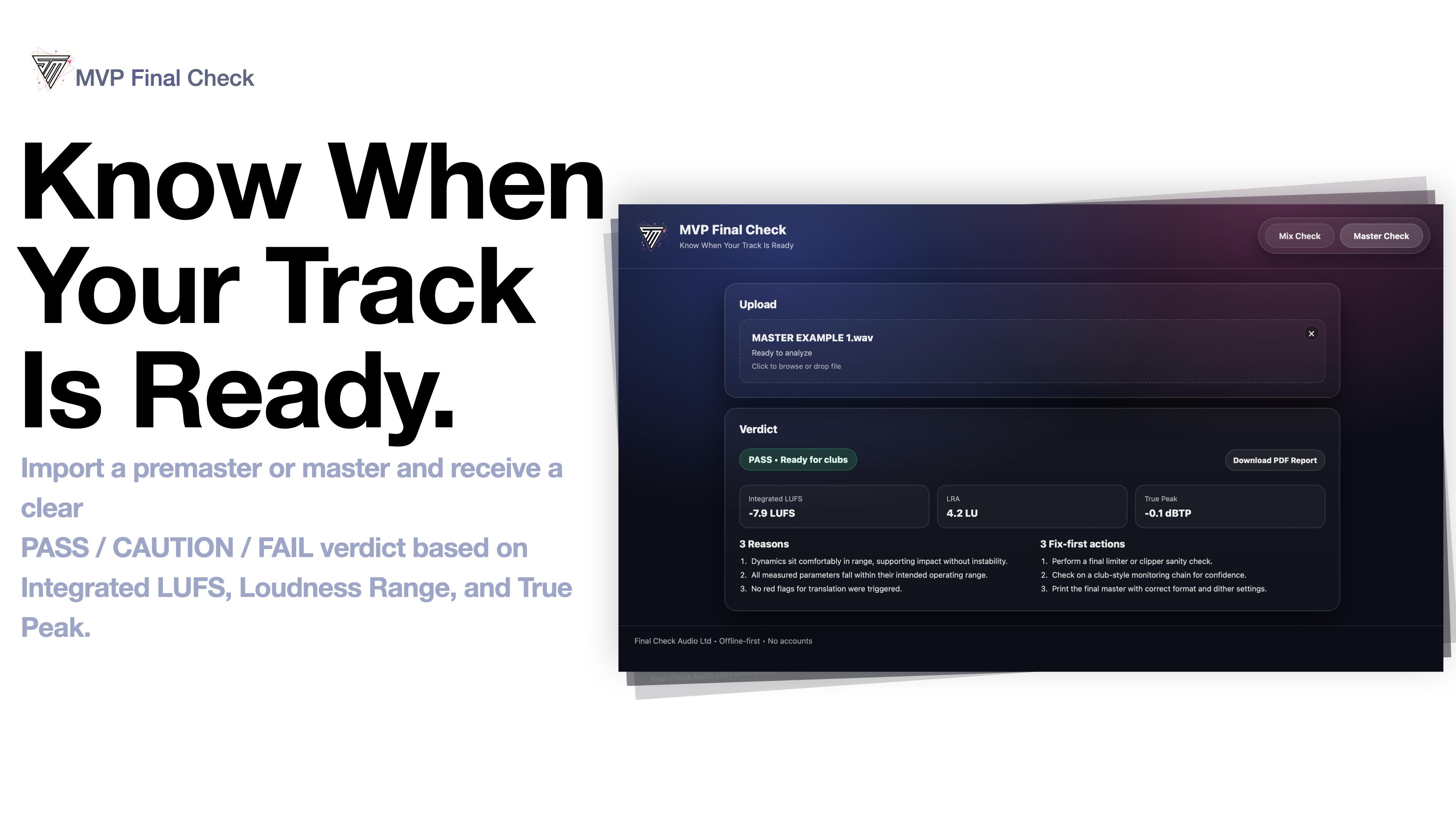 Final Check Audio - Know When Your Track Is Ready